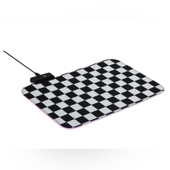 LED Light-Up Mousepad (12 RGB Modes) - Checker Print (12.6” x 8.9”) - Picture 5 of 7